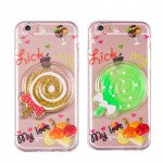 Wholesale iPhone 7 Lollipop Candy Style Liquid Star Dust Case (Purple)